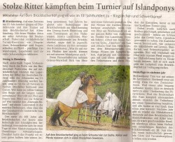 Zeitungsartikel Mittelalter-Kurs